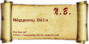 Négyessy Béla névjegykártya