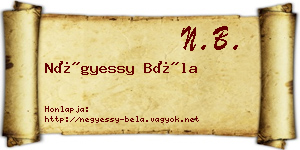 Négyessy Béla névjegykártya