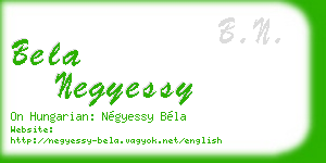 bela negyessy business card